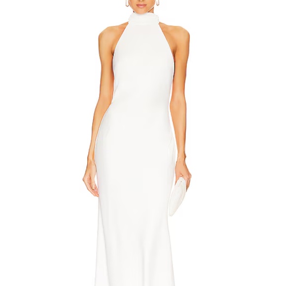 Misha x REVOLVE Evianna Satin Gown in Ivory - Picture 3 of 9